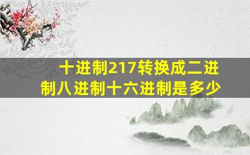 十进制217转换成二进制八进制十六进制是多少