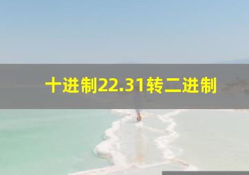 十进制22.31转二进制