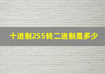 十进制255转二进制是多少