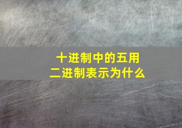 十进制中的五用二进制表示为什么