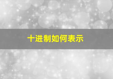 十进制如何表示