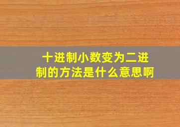 十进制小数变为二进制的方法是什么意思啊