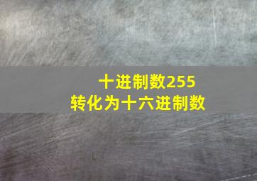 十进制数255转化为十六进制数