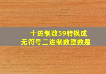 十进制数59转换成无符号二进制数整数是