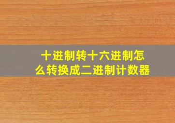 十进制转十六进制怎么转换成二进制计数器