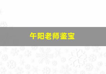 午阳老师鉴宝