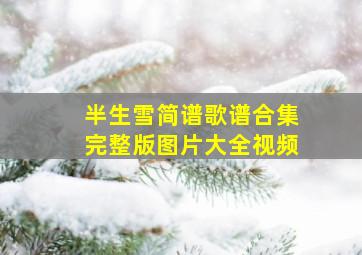 半生雪简谱歌谱合集完整版图片大全视频