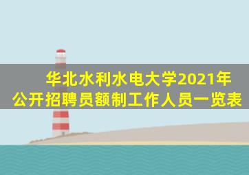 华北水利水电大学2021年公开招聘员额制工作人员一览表