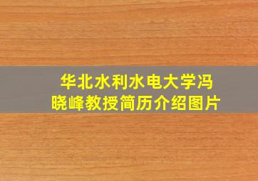 华北水利水电大学冯晓峰教授简历介绍图片