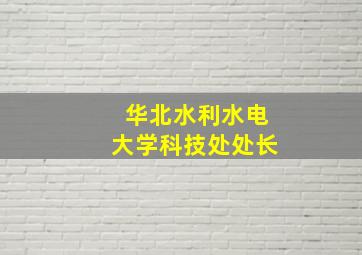 华北水利水电大学科技处处长