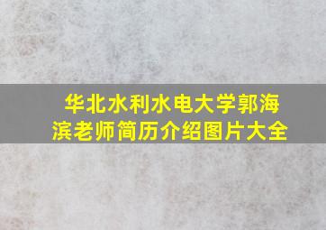 华北水利水电大学郭海滨老师简历介绍图片大全