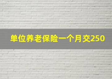 单位养老保险一个月交250