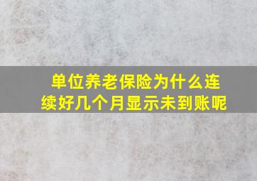 单位养老保险为什么连续好几个月显示未到账呢