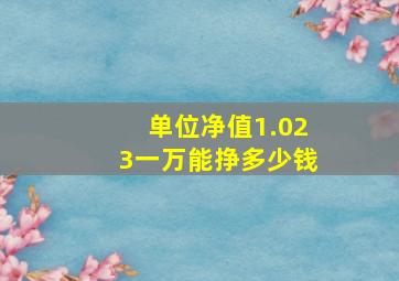 单位净值1.023一万能挣多少钱