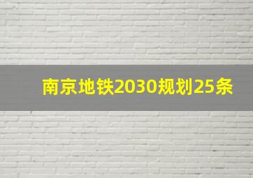 南京地铁2030规划25条