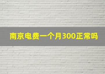 南京电费一个月300正常吗