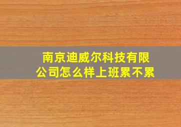 南京迪威尔科技有限公司怎么样上班累不累