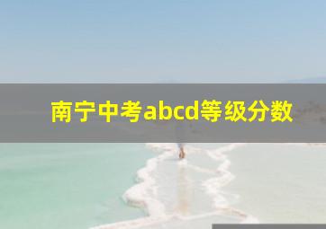 南宁中考abcd等级分数