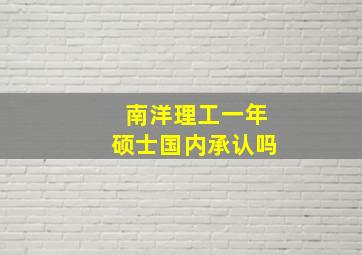 南洋理工一年硕士国内承认吗