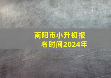 南阳市小升初报名时间2024年