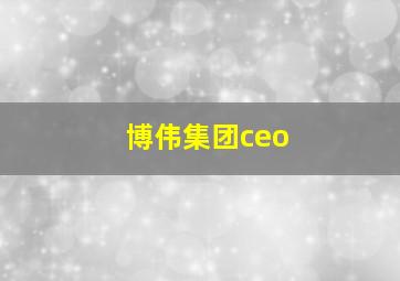 博伟集团ceo