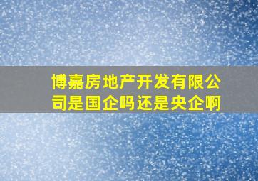 博嘉房地产开发有限公司是国企吗还是央企啊