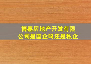 博嘉房地产开发有限公司是国企吗还是私企