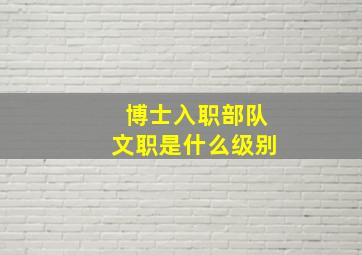 博士入职部队文职是什么级别