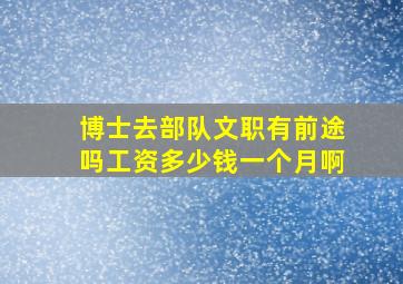 博士去部队文职有前途吗工资多少钱一个月啊