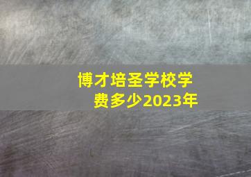 博才培圣学校学费多少2023年