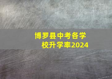 博罗县中考各学校升学率2024