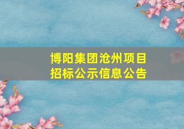 博阳集团沧州项目招标公示信息公告