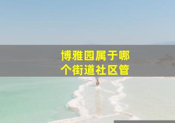 博雅园属于哪个街道社区管