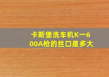 卡斯堡洗车机K一600A枪的丝口是多大