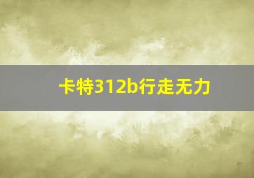 卡特312b行走无力