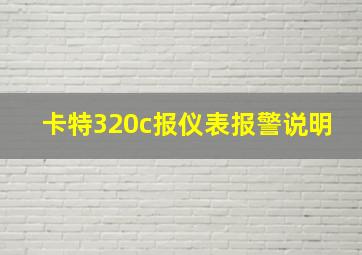 卡特320c报仪表报警说明