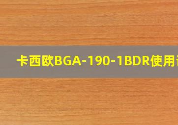 卡西欧BGA-190-1BDR使用说明