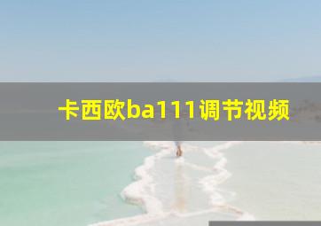 卡西欧ba111调节视频