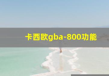 卡西欧gba-800功能