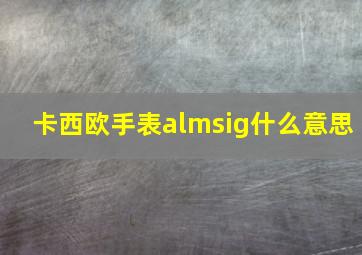 卡西欧手表almsig什么意思