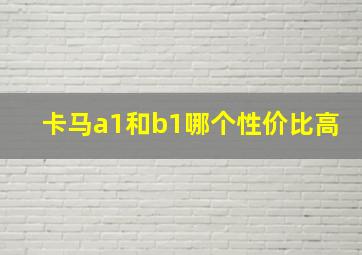 卡马a1和b1哪个性价比高