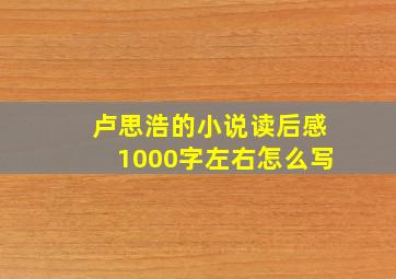 卢思浩的小说读后感1000字左右怎么写