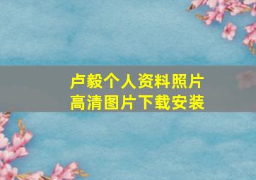 卢毅个人资料照片高清图片下载安装