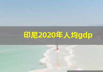 印尼2020年人均gdp