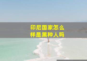 印尼国家怎么样是黑种人吗