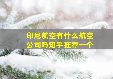 印尼航空有什么航空公司吗知乎推荐一个