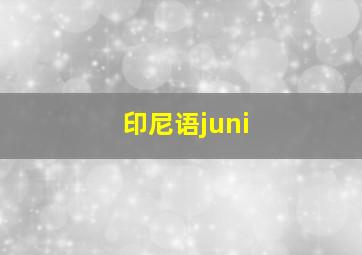 印尼语juni