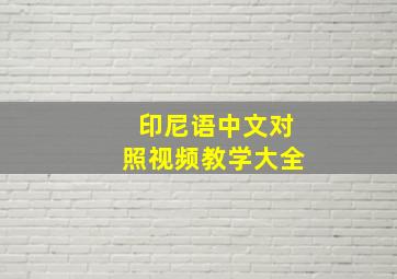 印尼语中文对照视频教学大全