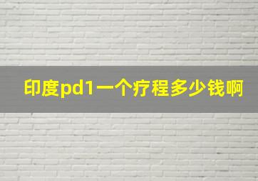 印度pd1一个疗程多少钱啊