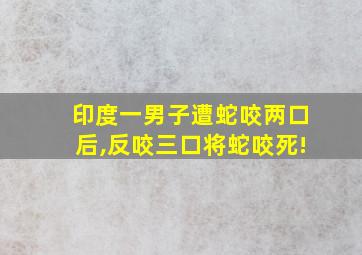 印度一男子遭蛇咬两口后,反咬三口将蛇咬死!